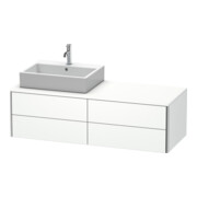 Duravit Meuble sous lavabo XSquare 140x54,8x40 cm, 4 tiroirs, blanc mat, Beck. gauche, avec miroir