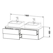 Duravit Meuble sous lavabo XSquare 140x54,8x40 cm, 4 tiroirs, blanc satin mat-4