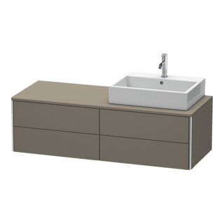 Duravit Meuble sous lavabo XSquare 140x54,8x40 cm, 4 tiroirs, bois, blanc, finition mate