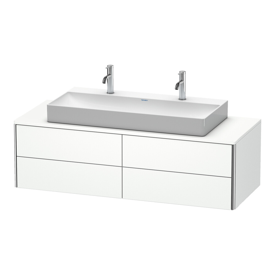 Duravit Meuble sous-lavabo XSquare 140x54,8x40 cm, 4 tiroirs, suspendu, blanc mat