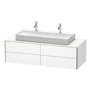 Duravit Meuble sous lavabo XSquare 140x54,8x40 cm, 4 tiroirs, suspendu, blanc mat
