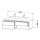 Duravit Meuble sous lavabo XSquare 140x54,8x40 cm, 4 tiroirs, suspendu, blanc mat