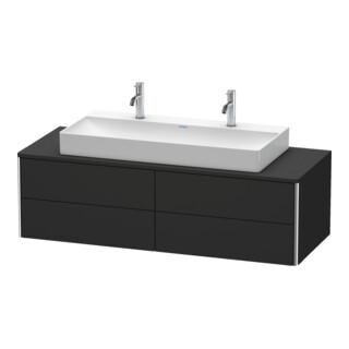 Duravit Meuble sous lavabo XSquare 140x54,8x40 cm, 4 tiroirs, suspendu, graphite mat