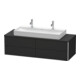 Duravit Meuble sous lavabo XSquare 140x54,8x40 cm, 4 tiroirs, suspendu, graphite mat-1