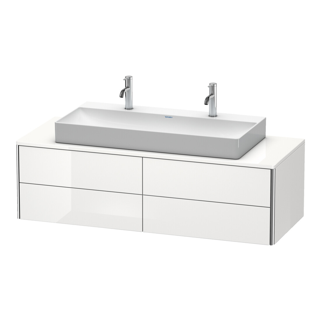 Duravit Meuble sous lavabo XSquare 140x54,8x40 cm, 4 tiroirs, suspendu, graphite mat