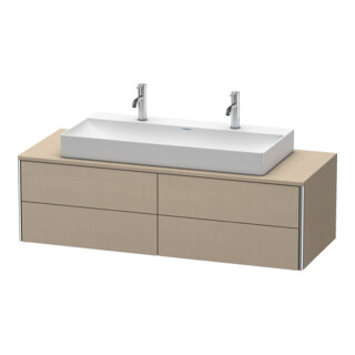 Duravit Meuble sous lavabo XSquare 140x54,8x40 cm, 4 tiroirs, suspendu, lin