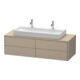 Duravit Meuble sous lavabo XSquare 140x54,8x40 cm, 4 tiroirs, suspendu, lin-1