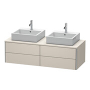 Duravit Meuble sous lavabo XSquare 140x54,8x40 cm, 4 tiroirs, suspendu, Taupe
