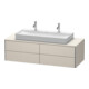 Duravit Meuble sous-lavabo XSquare 140x54,8x40 cm, 4 tiroirs, suspendu, taupe-1