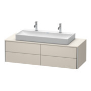 Duravit Meuble sous-lavabo XSquare 140x54,8x40 cm, 4 tiroirs, suspendu, taupe