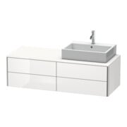 Duravit Meuble sous-lavabo XSquare 140x54,8x40 cm, 4 tiroirs, wd, B droite, blanc brillant