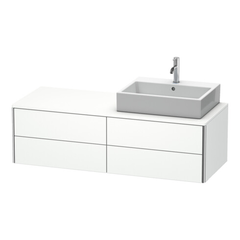 Duravit Meuble sous lavabo XSquare 140x54,8x40 cm, 4 tiroirs, wd, droite, blanc mat