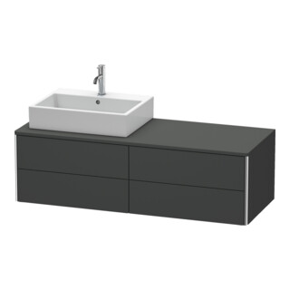 Duravit Meuble sous lavabo XSquare 140x54,8x40 cm, 4 tiroirs, wd, gauche, graph m
