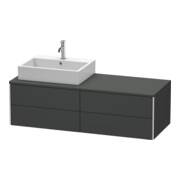 Duravit Meuble sous lavabo XSquare 140x54,8x40 cm, 4 tiroirs, wd, gauche, graph m