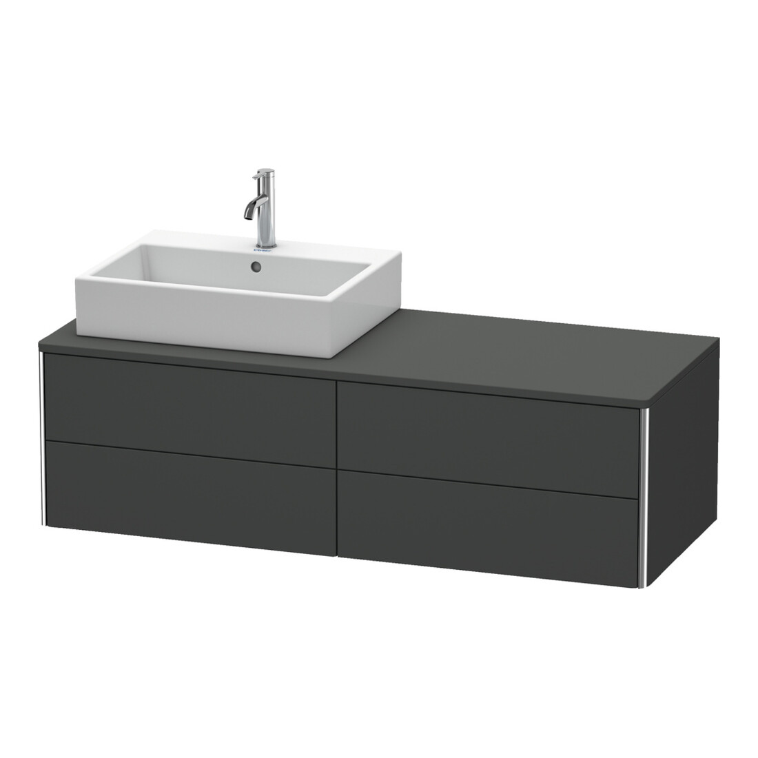 Duravit Meuble sous lavabo XSquare 140x54,8x40 cm, 4 tiroirs, wd, gauche, graph m