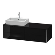 Duravit Meuble sous lavabo XSquare 140x54,8x40 cm, 4 tiroirs, wd, gauche, noir brillant