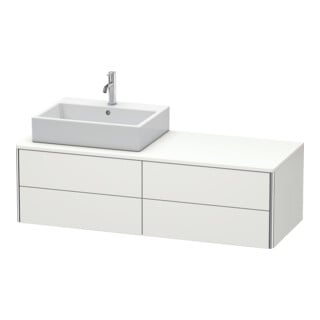 Duravit Meuble sous-lavabo XSquare 140x54,8x40cm, 4 tiroirs, blanc laqué, sans miroir