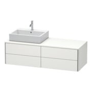 Duravit Meuble sous-lavabo XSquare 140x54,8x40cm, 4 tiroirs, blanc laqué, sans miroir