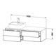 Duravit Meuble sous-lavabo XSquare 140x54,8x40cm, 4 tiroirs, blanc mat
