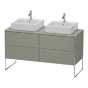 Duravit Meuble sous lavabo XSquare 140x54,8x77,8 cm, 4 tiroirs, acier, acier gris mat