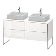 Duravit Meuble sous lavabo XSquare 140x54,8x77,8 cm, 4 tiroirs, acier, acier gris mat-2