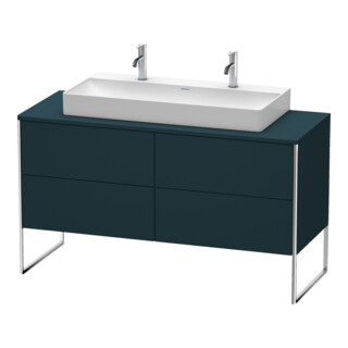 Duravit Meuble sous lavabo XSquare 140x54,8x77,8 cm, 4 tiroirs, bleu mat s-matt