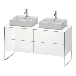 Duravit Meuble sous lavabo XSquare 140x54,8x77,8 cm, 4 tiroirs, debout, blanc brillant