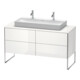 Duravit Meuble sous-lavabo XSquare 140x54,8x77,8 cm, 4 tiroirs, debout, blanc brillant-1