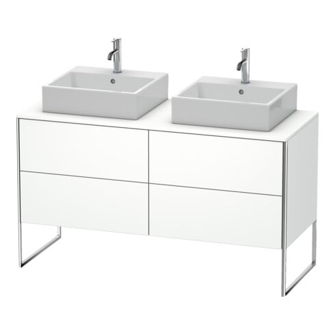 Duravit Meuble sous lavabo XSquare 140x54,8x77,8 cm, 4 tiroirs, debout, blanc mat