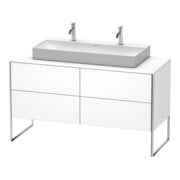 Duravit Meuble sous lavabo XSquare 140x54,8x77,8 cm, 4 tiroirs, debout, blanc mat