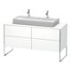 Duravit Meuble sous lavabo XSquare 140x54,8x77,8 cm, 4 tiroirs, debout, blanc mat-1