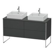 Duravit Meuble sous-lavabo XSquare 140x54,8x77,8 cm, 4 tiroirs, debout, graphite m