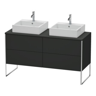 Duravit Meuble sous lavabo XSquare 140x54,8x77,8 cm, 4 tiroirs, debout, graphite mat