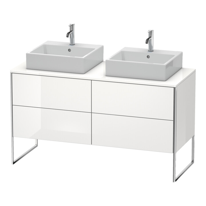Duravit Meuble sous lavabo XSquare 140x54,8x77,8 cm, 4 tiroirs, debout, graphite mat