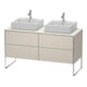 Duravit Meuble sous-lavabo XSquare 140x54,8x77,8 cm, 4 tiroirs, debout, taupe mat-1
