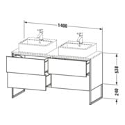 Duravit Meuble sous-lavabo XSquare 140x54,8x77,8 cm, 4 tiroirs, debout, taupe mat-4