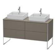 Duravit Meuble sous lavabo XSquare 140x54,8x77,8 cm, 4 tiroirs, st, gris mat