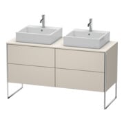 Duravit Meuble sous lavabo XSquare 140x54,8x77,8 cm, 4 tiroirs, sur pied, taupe
