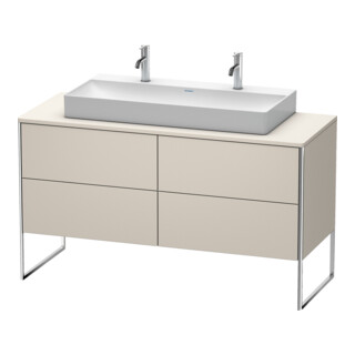 Duravit Meuble sous lavabo XSquare 140x54,8x77,8 cm, 4 tiroirs, taupe, vertical