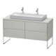 Duravit Meuble sous lavabo XSquare 140x54,8x77,8cm, 4 tiroirs, debout, béton gris m-1