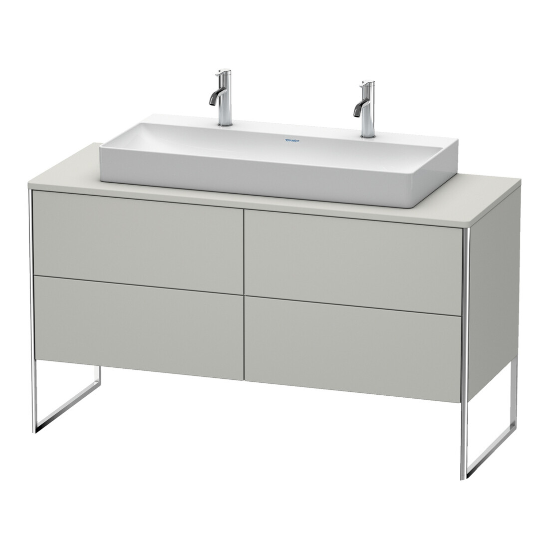 Duravit Meuble sous lavabo XSquare 140x54,8x77,8cm, 4 tiroirs, debout, béton gris m