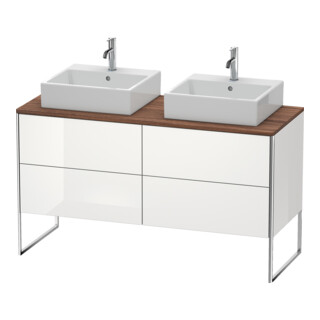 Duravit Meuble sous lavabo XSquare 140x54,8x77,8cm, 4 tiroirs, debout, blanc brillant