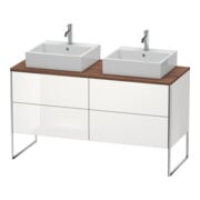 Duravit Meuble sous lavabo XSquare 140x54,8x77,8cm, 4 tiroirs, debout, blanc brillant