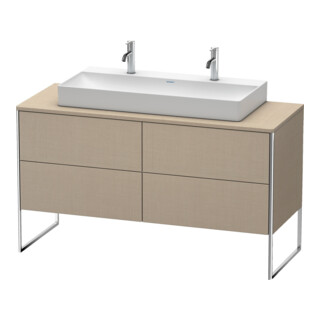 Duravit Meuble sous-lavabo XSquare 140x54,8x77,8cm, 4 tiroirs, debout, blanc mat