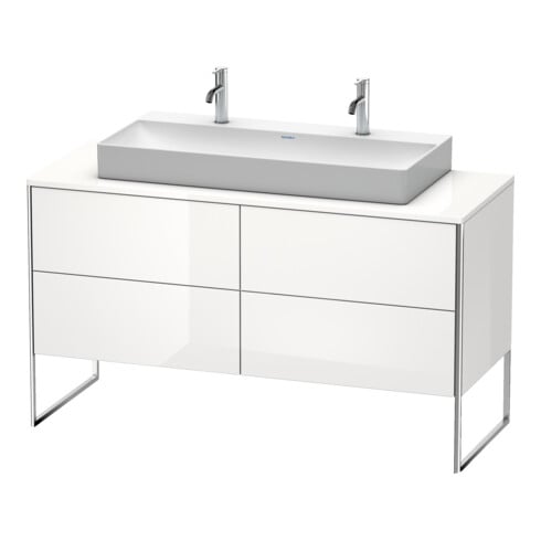 Duravit Meuble sous-lavabo XSquare 140x54,8x77,8cm, 4 tiroirs, debout, blanc œuf