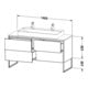 Duravit Meuble sous-lavabo XSquare 140x54,8x77,8cm, 4 tiroirs, debout, blanc œuf