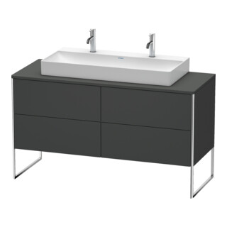 Duravit Meuble sous-lavabo XSquare 140x54,8x77,8cm, 4 tiroirs, debout, gris mat