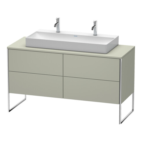 Duravit Meuble sous-lavabo XSquare 140x54,8x77,8cm, 4 tiroirs, debout, Tau satin mat