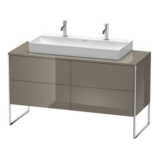 Duravit Meuble sous lavabo XSquare 140x54,8x77,8cm, 4 tiroirs, gris, brillant