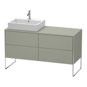 Duravit Meuble sous lavabo XSquare 140x77,8x53,8 cm, 4 tiroirs, blanc brillant, avec miroir